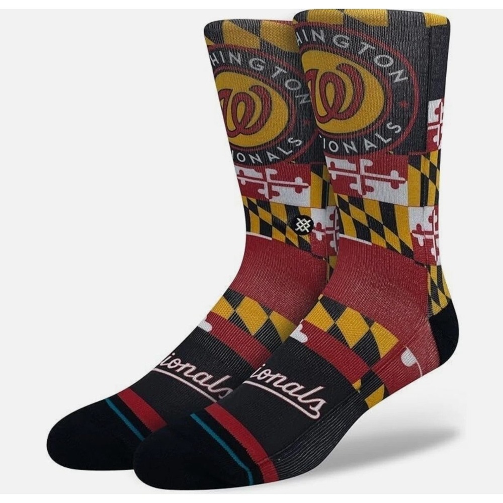 Stance X MLB Washington Nationals Flag Casual Crew Socks Size L 9-13 New